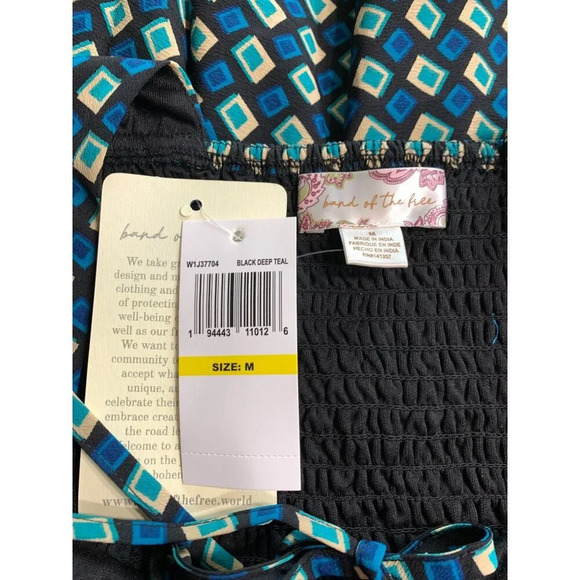 Band of the Free Long Sleeve Patterned Dress With Tie-Back & Smocked Bodice Size - Picture 5 of 7